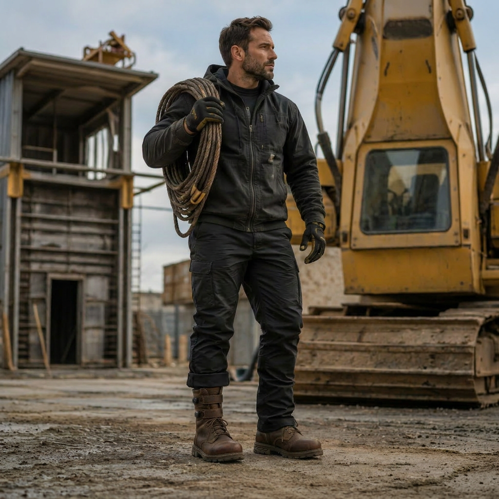 Person wearing work-ready footwear